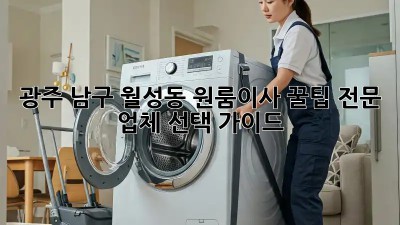광주 남구 월성동 원룸이사 꿀팁🍯 전문 업체 선택 가이드